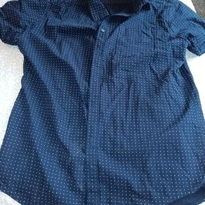 Navy Blue Polka Dot Shirt